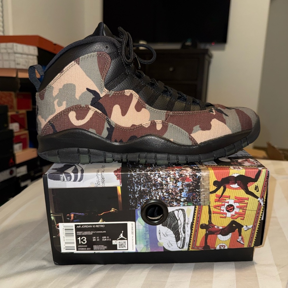 Jordan Camouflage Sneakers - Black and Brown